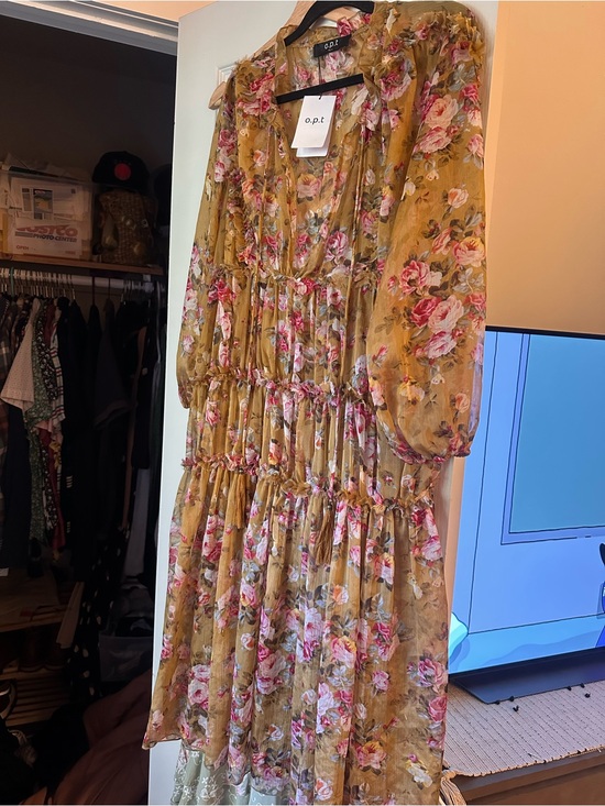 o.p.t Dresses & Skirts - New with tags OPT womens dress size Large floral ruffle